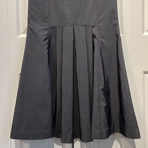 Mango Blue/Grey High Rise Mermaid Style Pleated‎ Back Maxi Skirt Size 4 - Picture 9 of 16